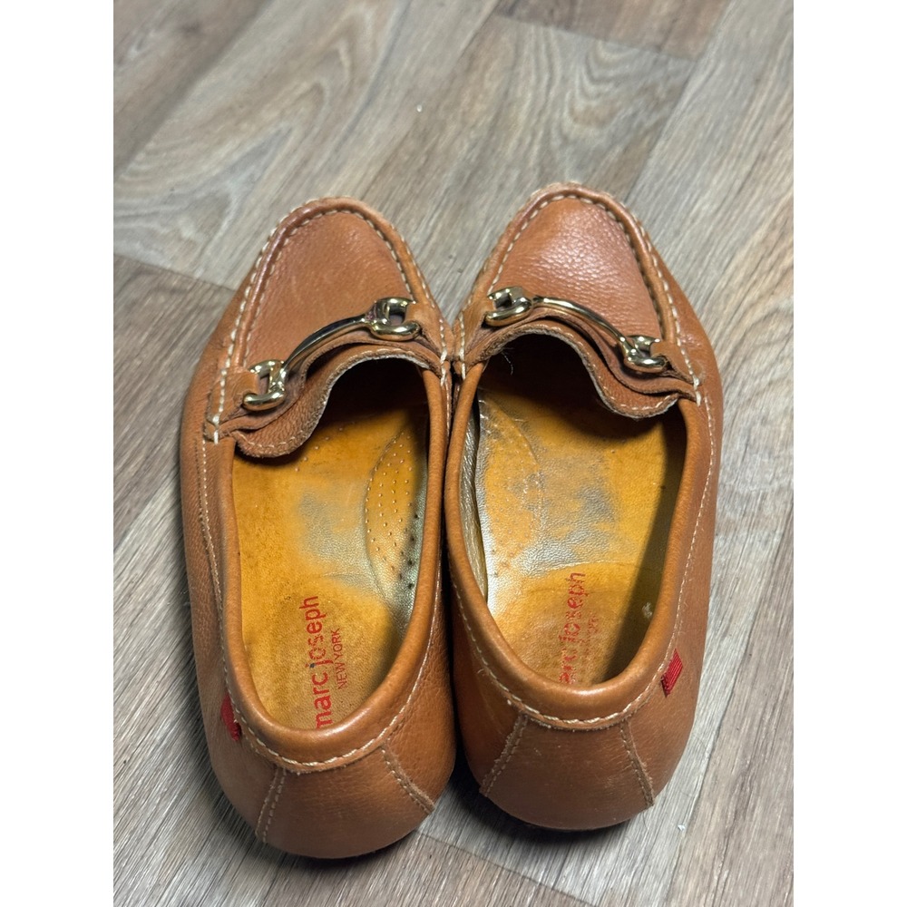 Marc Joseph New York Grand Street buckle loafers Women Tan Pebbled Leather 7.5 - Picture 6 of 10